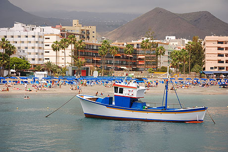 Boot vor teneriffa strand hotels foto