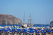 Parasols Bleu Dans Le Port Tenerife